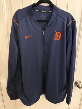 Nike Detroit Tigers Dri-FIT Full Zip Jacket Men XL Navy MLB Baseball Track